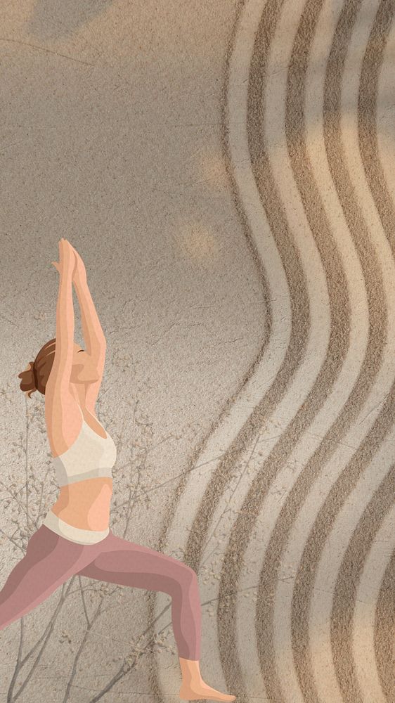 Brown aesthetic yoga iPhone wallpaper