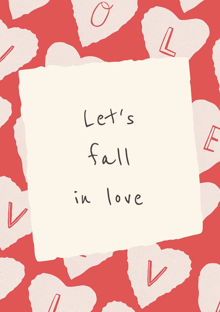 Fall in love poster template, editable Valentine's design