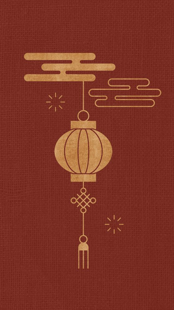 Red Chinese lantern iPhone wallpaper