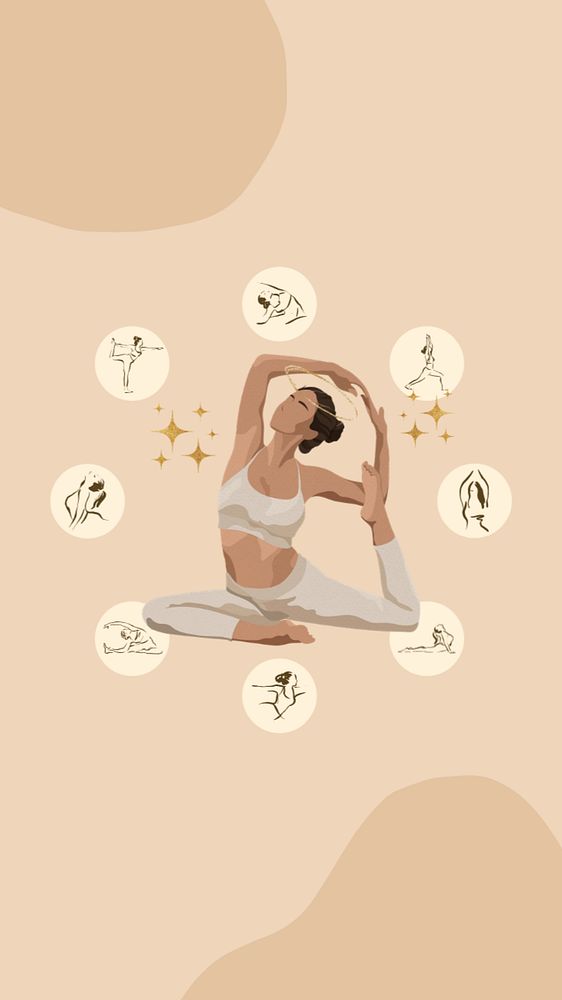 Beige aesthetic yoga iPhone wallpaper