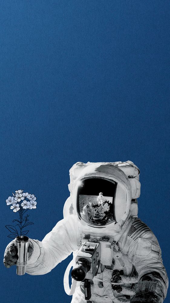 Aesthetic astronaut blue iPhone wallpaper