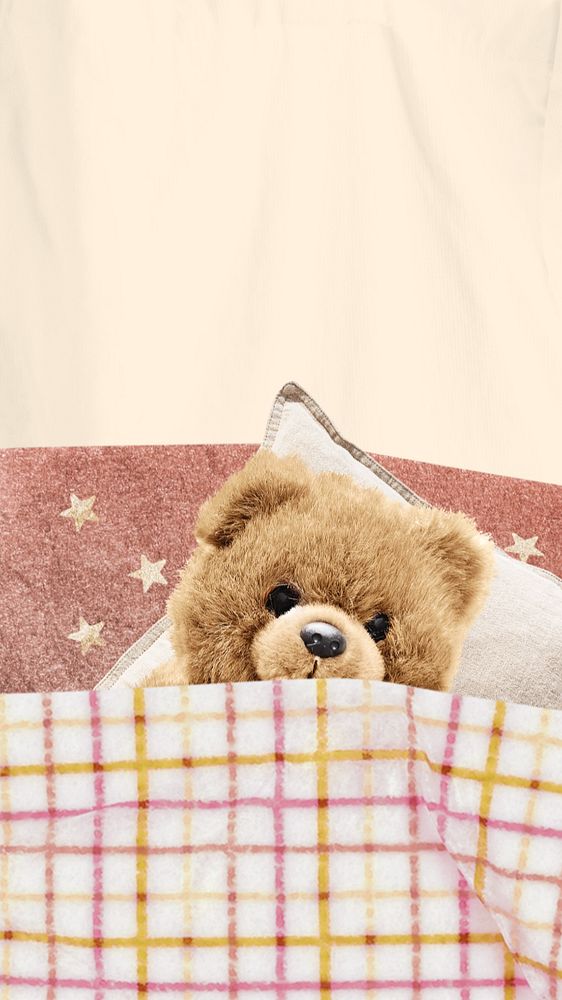 Teddy bear sleeping iPhone wallpaper