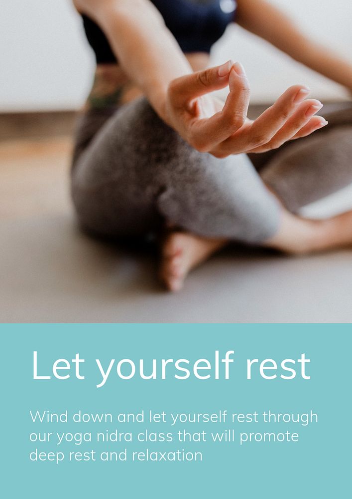 Meditation wellness poster template, editable design