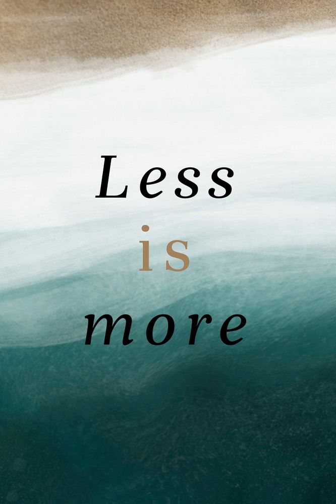 Less is more quote template, editable aesthetic Pinterest pin