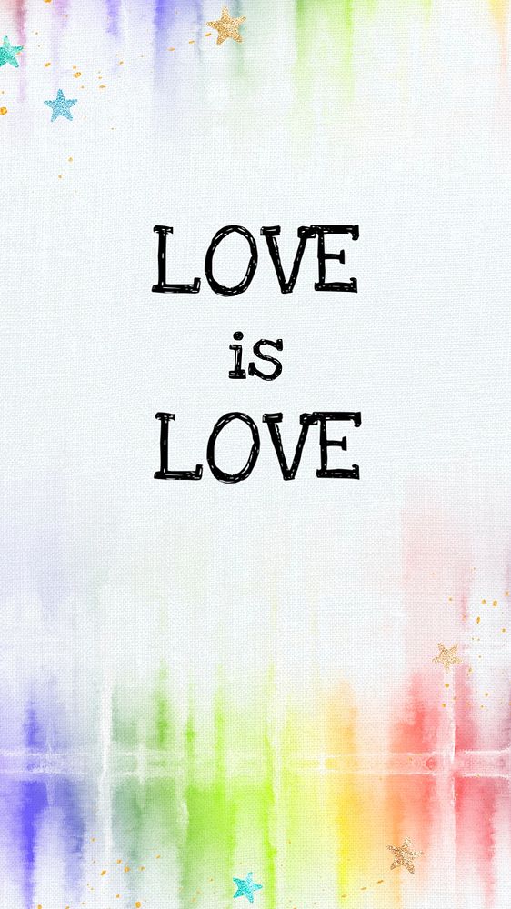 Equal love iPhone wallpaper template, aesthetic colorful design with editable text