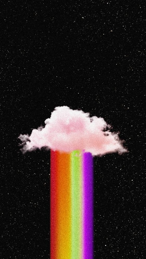 Rainbow cloud, dark iPhone wallpaper