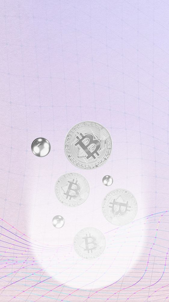 Cryptocurrency mobile phone wallpaper, editable digital remix design