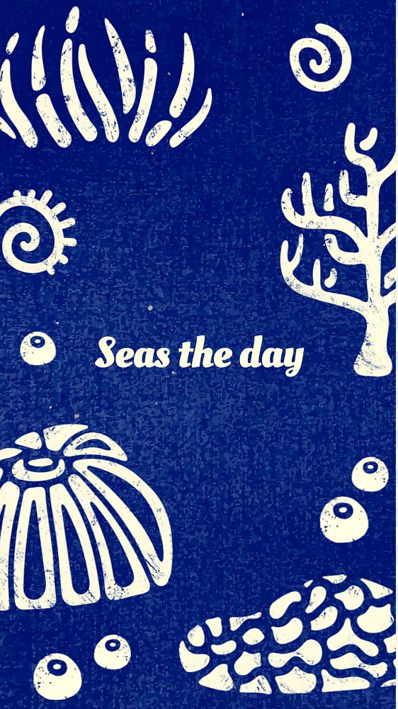 Ocean quote Instagram story template, seas the day