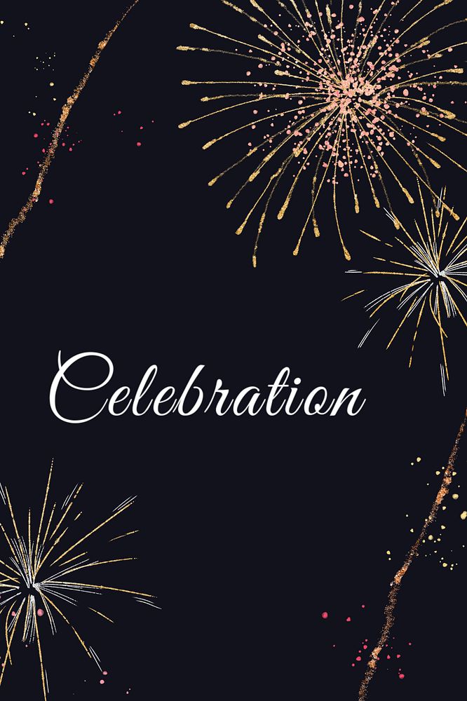 Celebration fireworks Pinterest post template, editable design