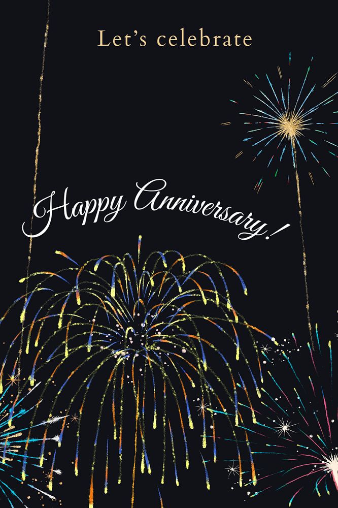 Happy anniversary Pinterest post template, editable design