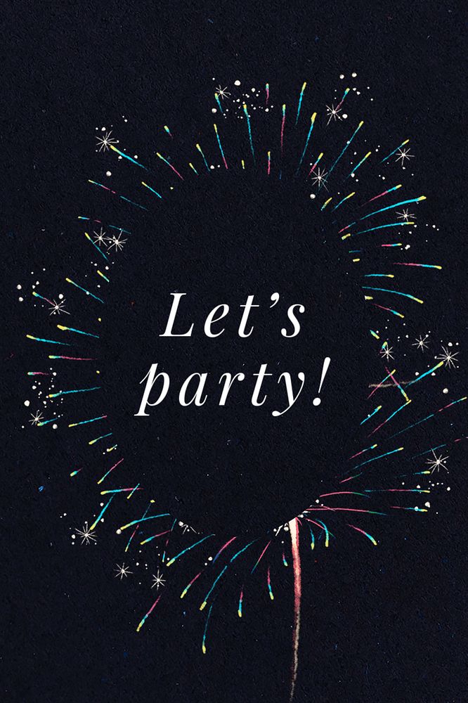 Let's party Pinterest post template, editable design