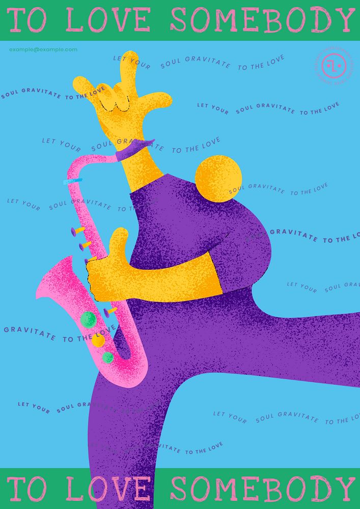 Jazz concert editable poster template, colorful illustration