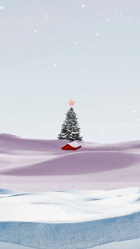 Christmas tree, winter iPhone wallpaper