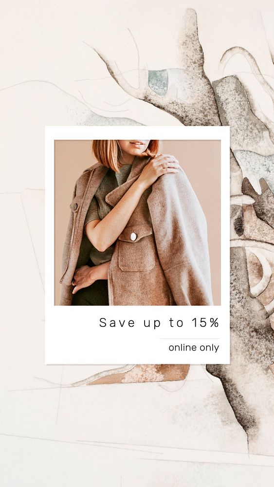 Fashion sale Facebook story template, aesthetic ad design