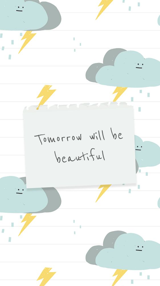 Inspirational quote Facebook story template, editable storm doodle design