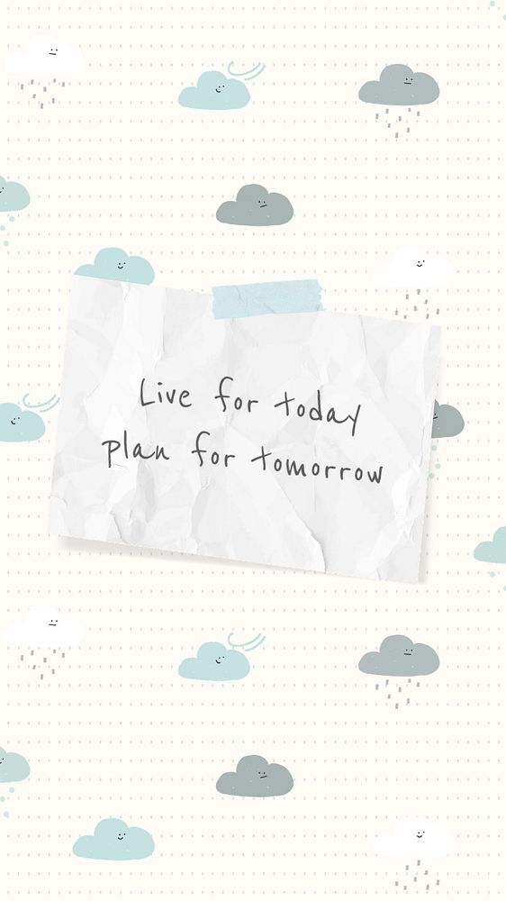 Doodle stormy Instagram story template, editable motivational quote