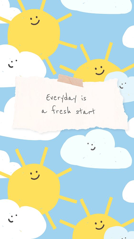 Weather doodle Facebook story template, editable quote design