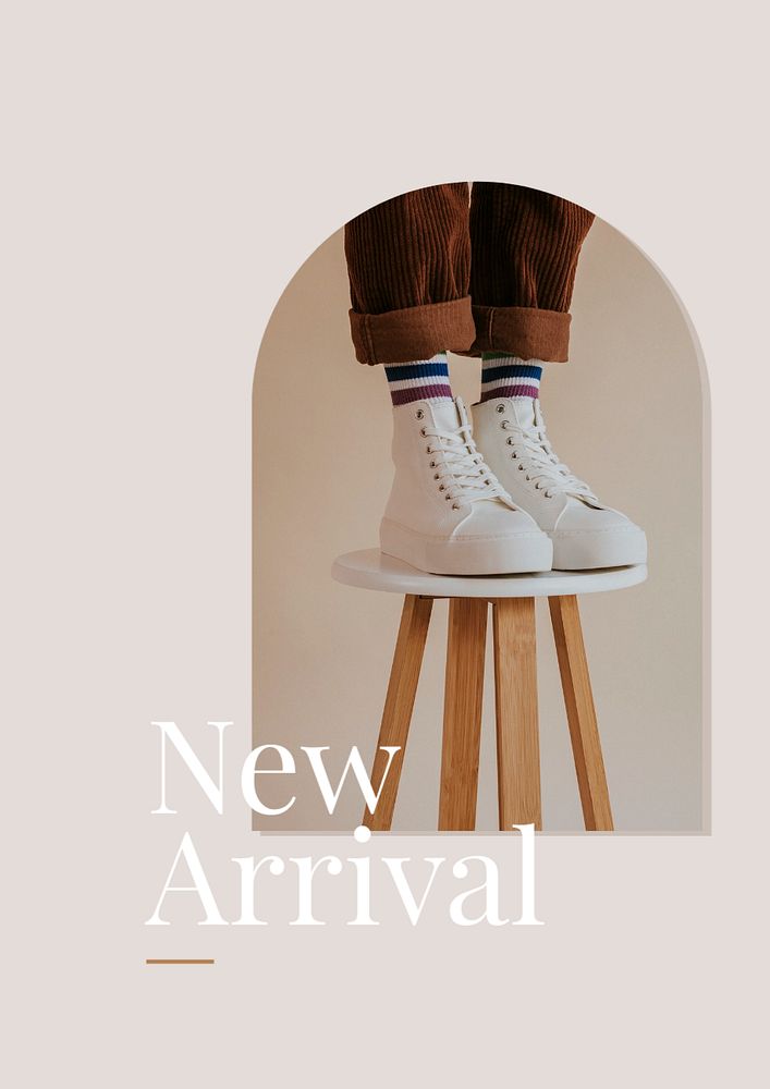 New arrival shopping poster template, aesthetic fashion ad poster, editable design