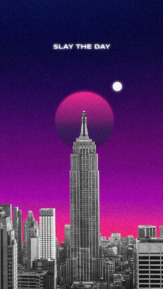 Retro cityscape Instagram story template, editable design