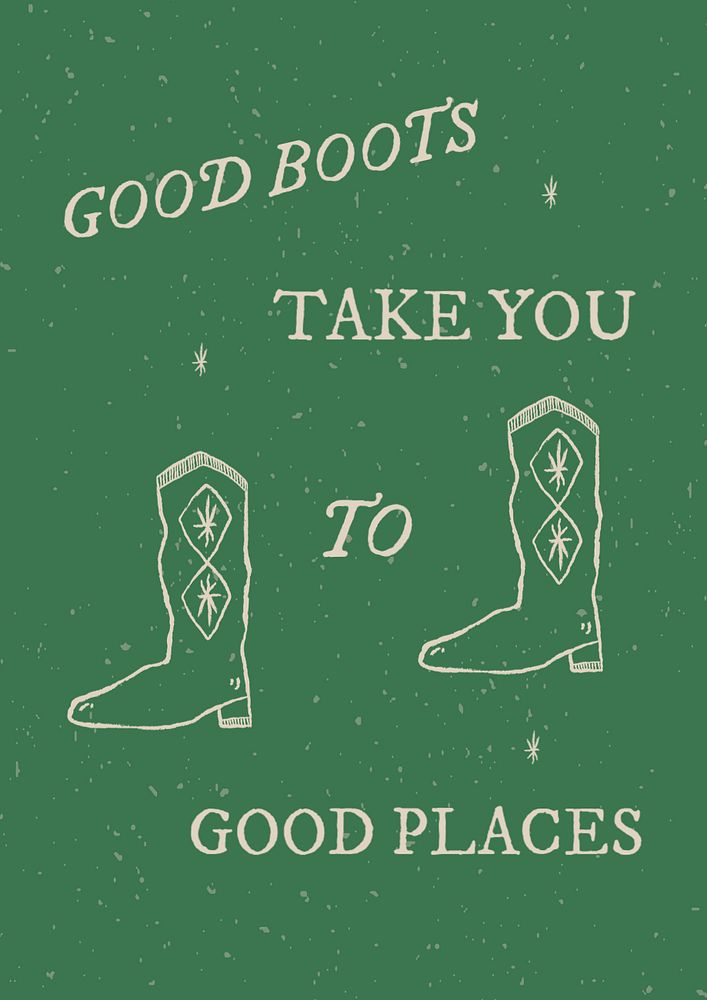 Cowboy boot editable poster template, retro design 