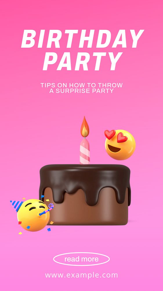 Birthday party Instagram story template, editable design