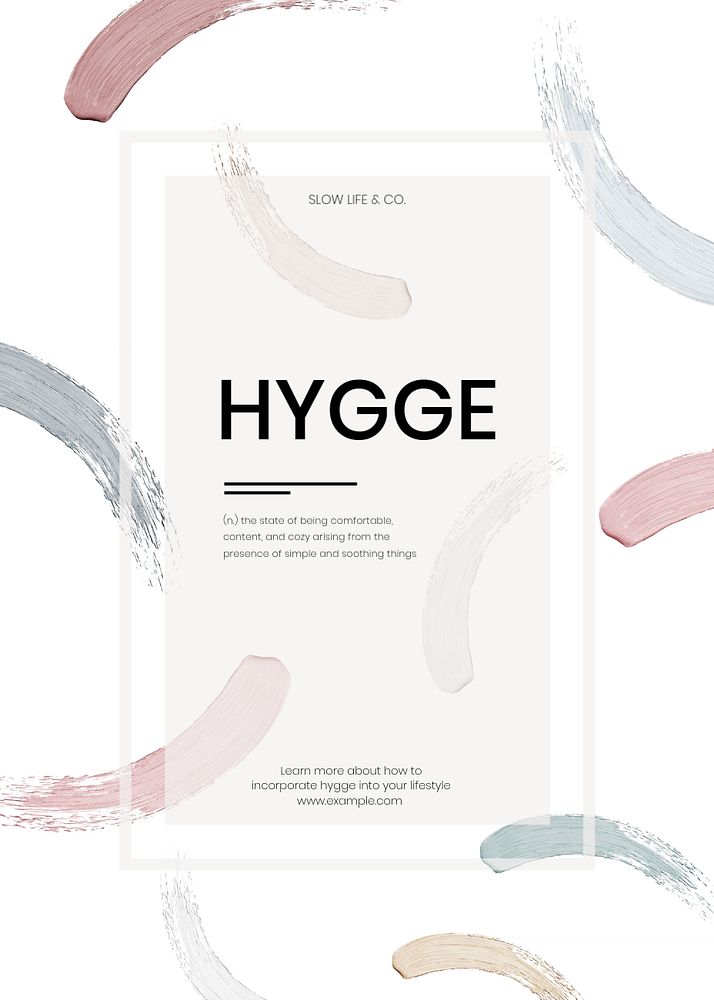 Hygge aesthetic invitation card template, editable design