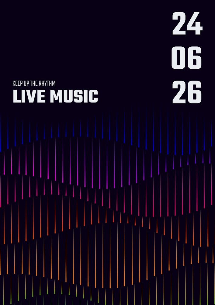 Dark sound wave poster template, editable music concert ad