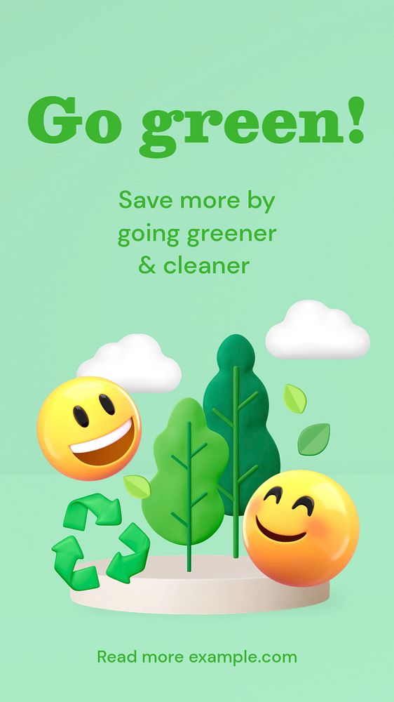 Go green Instagram story template, editable design