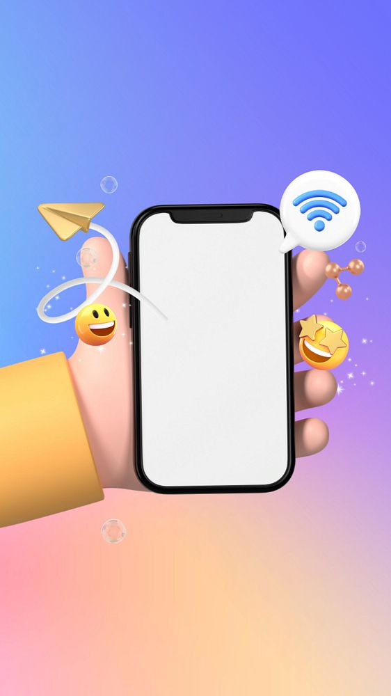 3D wifi phone wallpaper, network connection illustration