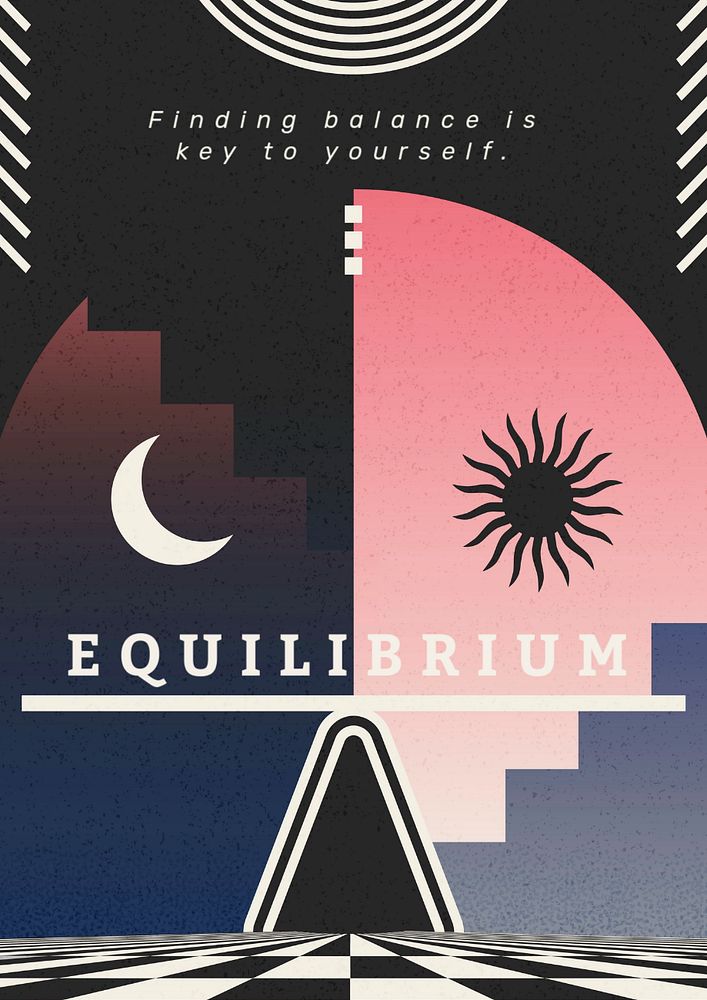 Equilibrium editable poster template,  mental health awareness 