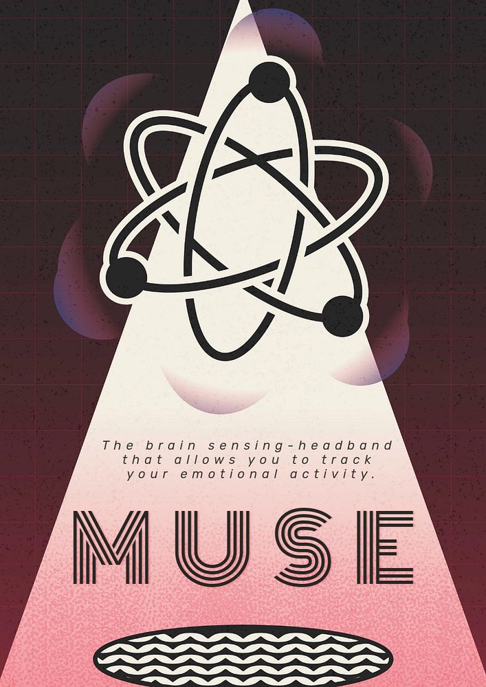 Muse poster editable  template, abstract atom design