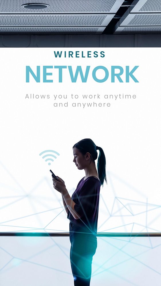 Network connection Facebook post template, editable technology design