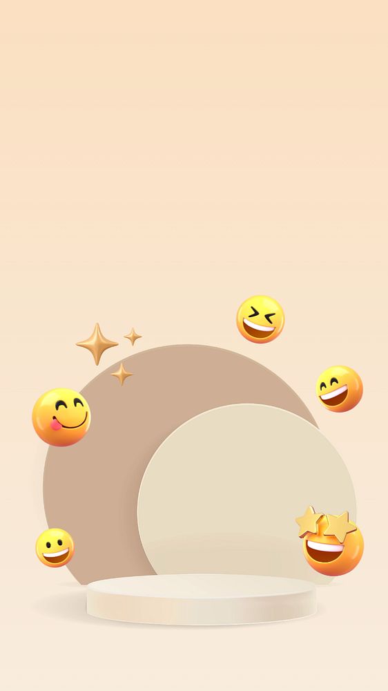 3D emoticons mobile wallpaper, product backdrop, editable design