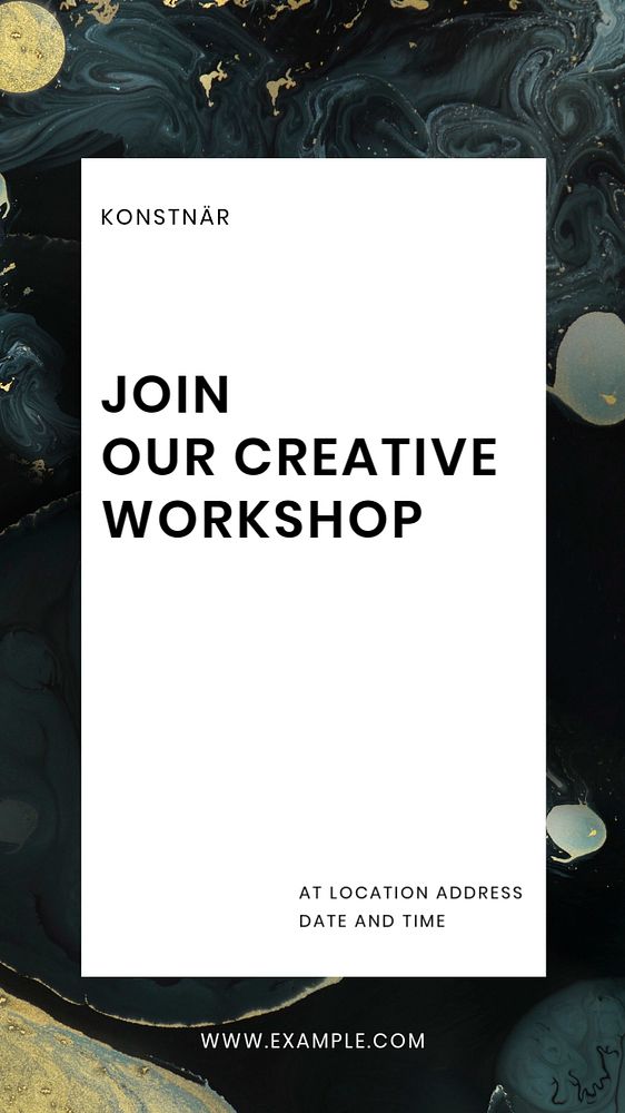 Creative workshop Instagram story template, editable design