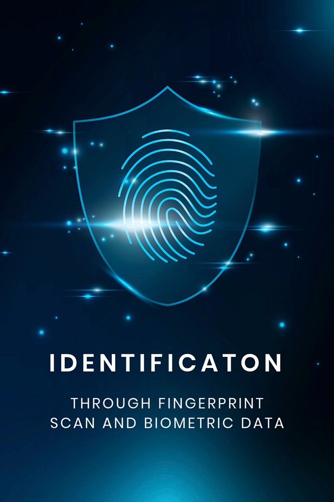 Identification technology Pinterest pin template, editable fingerprint scan system