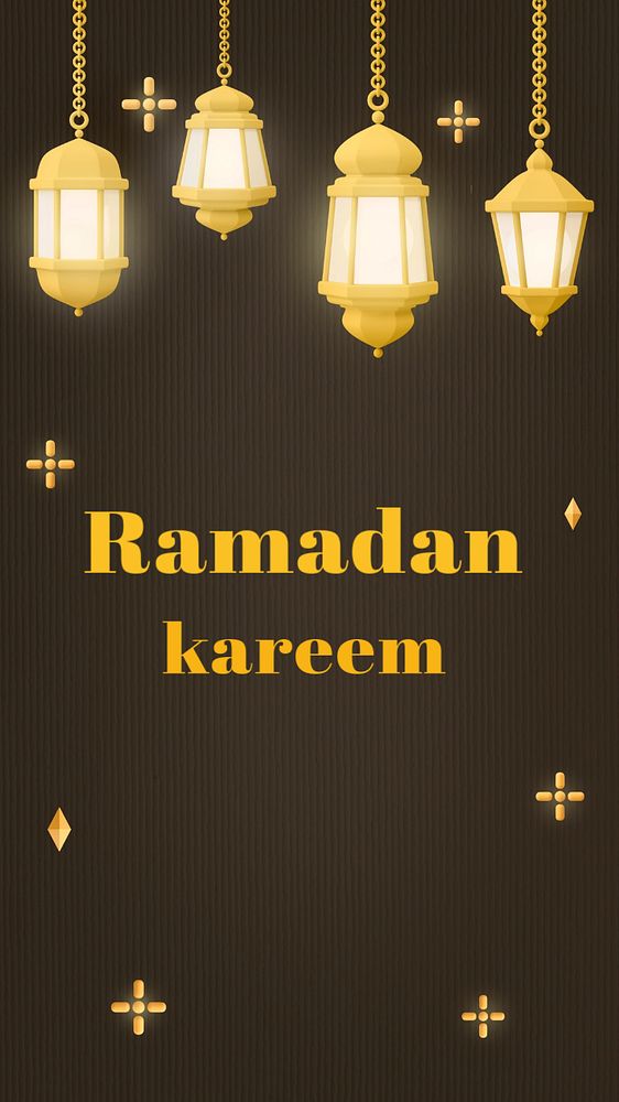 Ramadan kareem Instagram story template, 3D editable design