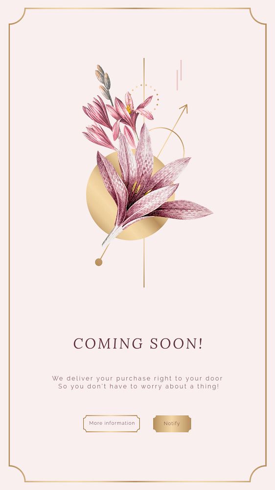 Pink flower Instagram story template, editable text design