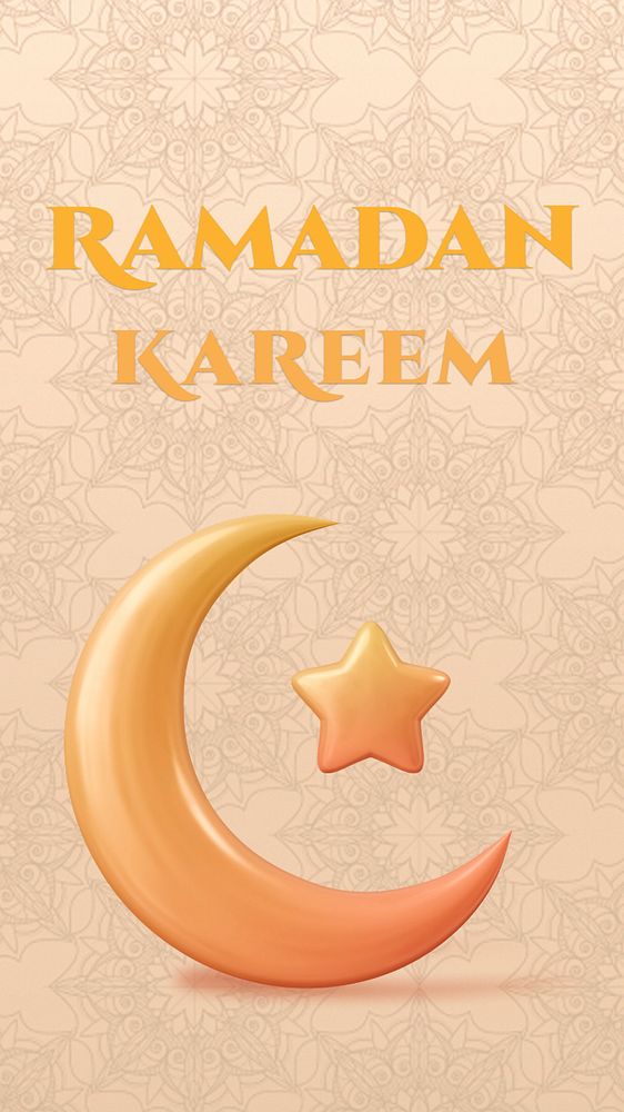 Ramadan kareem Instagram story template, 3D editable design