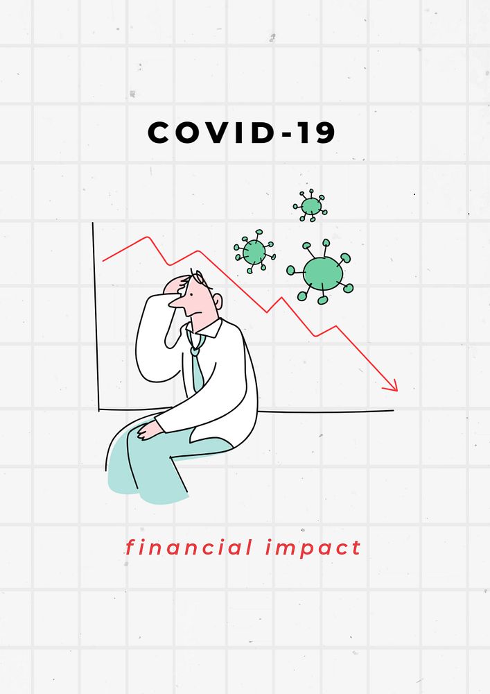 Covid finance poster template, editable text 