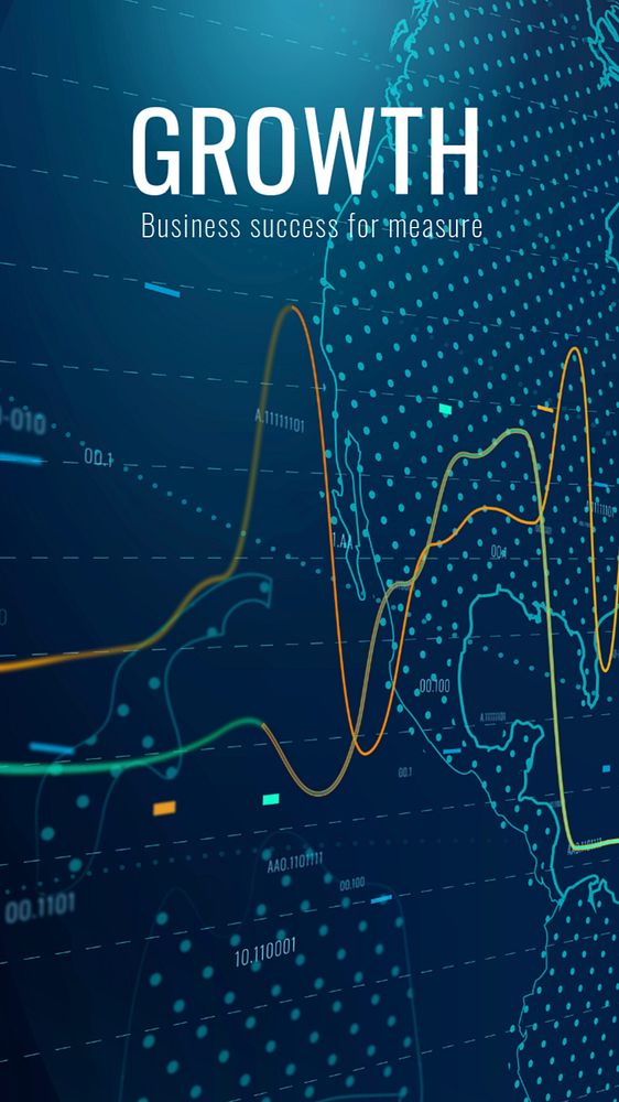 Growth graph Facebook story template, editable dark blue business design