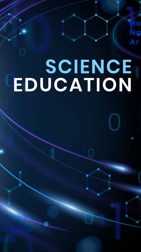 Science education Facebook story template, editable dark blue design