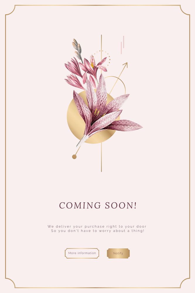 Pink flower Pinterest pin template, editable text design