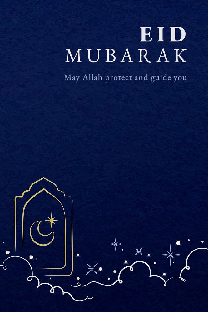 Eid Mubarak template, editable Pinterest pin