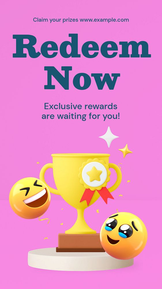 Redeem now Instagram story template, editable design