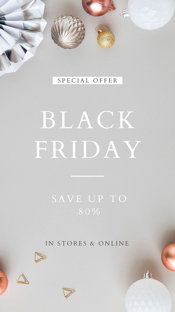 Black Friday Instagram story template, festive bauble design