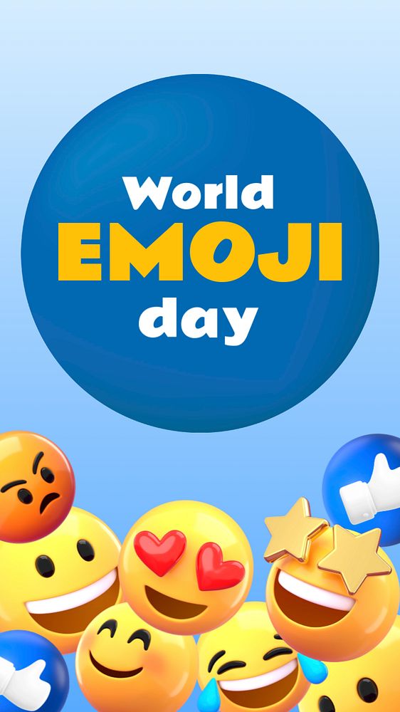 Emoji day Instagram story template, editable design