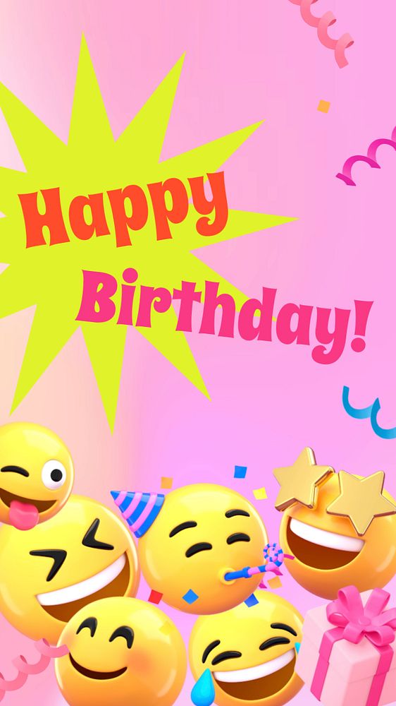 Happy Birthday Instagram story template, editable design