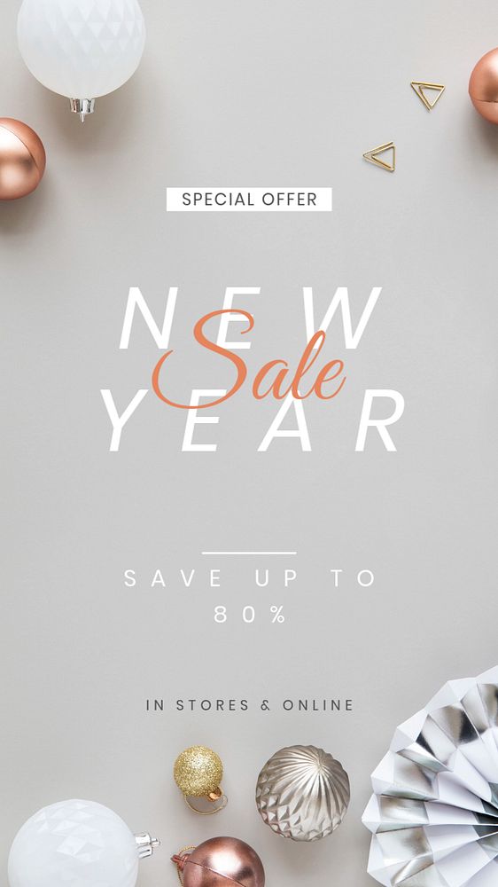 New Year Instagram story template, festive sale design