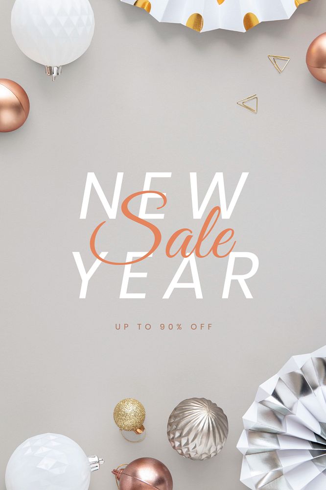 New Year Pinterest pin template, festive sale design