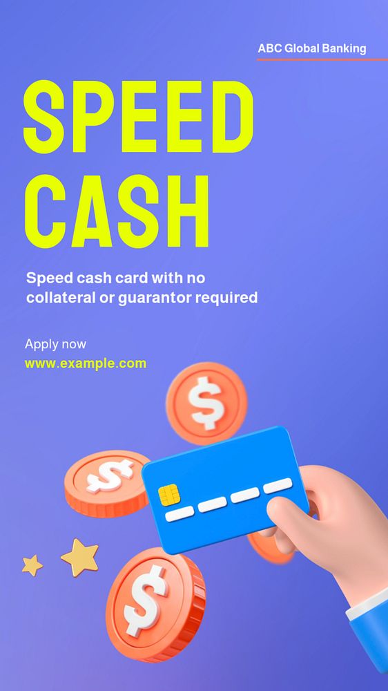 Speed cash Instagram story template, editable design